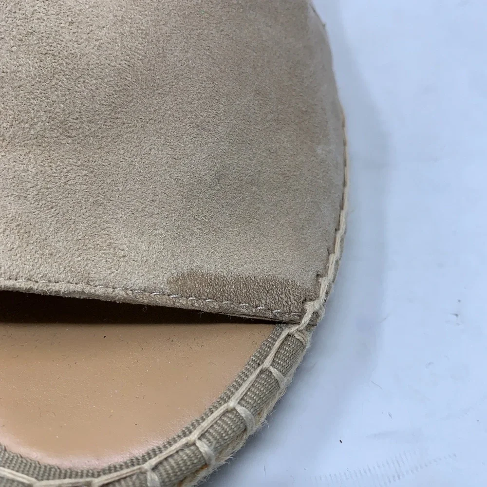 Franco Sarto Womens 7.5M Tan Suede Leanne Espadrille Wedge Sandals